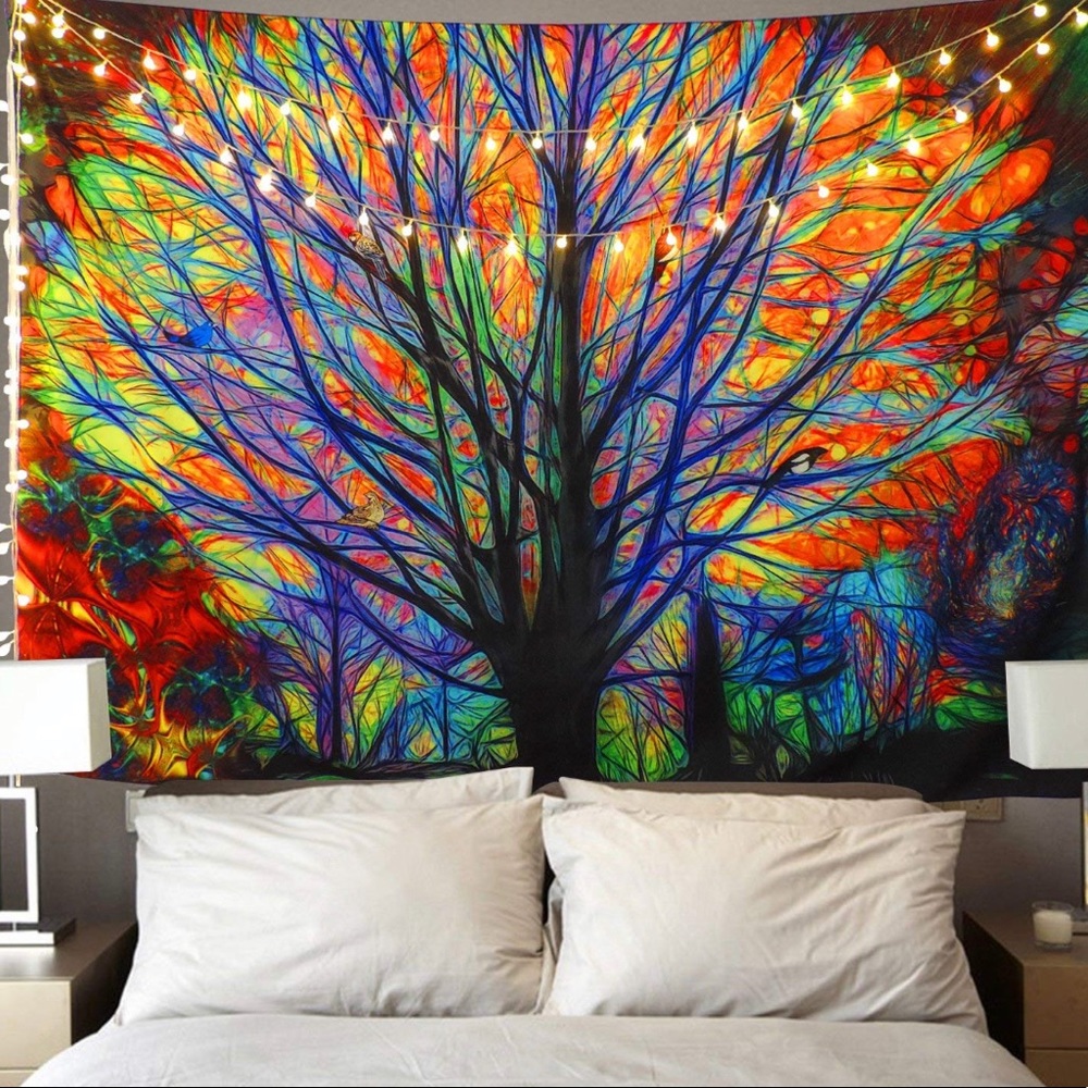 Colorful Tree Tapestry Nature Hanging Wall Art